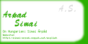 arpad simai business card